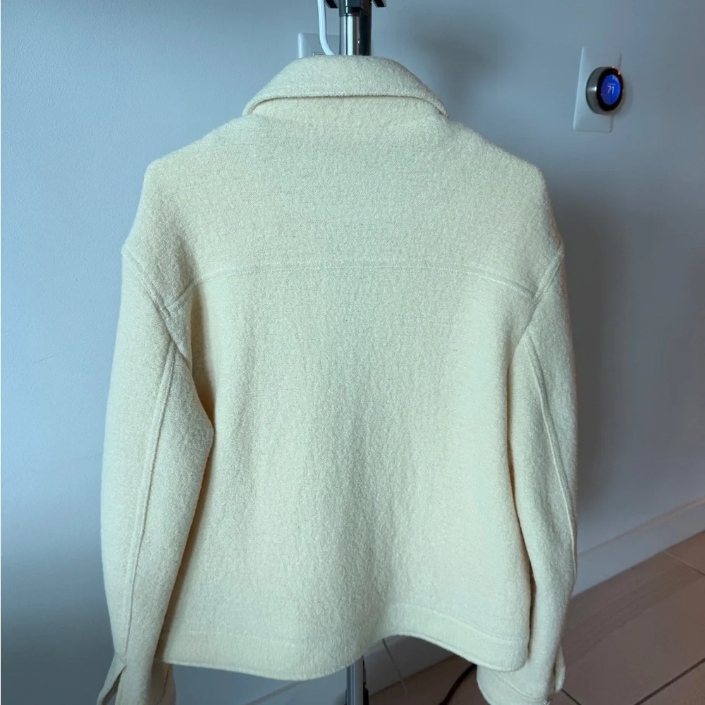 Zara Off-White Textured Jacket - Picture 2 of 2